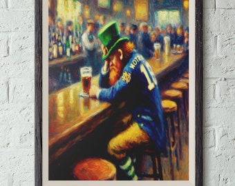 Notre Dame Fighting Irish Painting | Notre Dame Print Out Artwork | Notre Dame Digital Print Out Painting