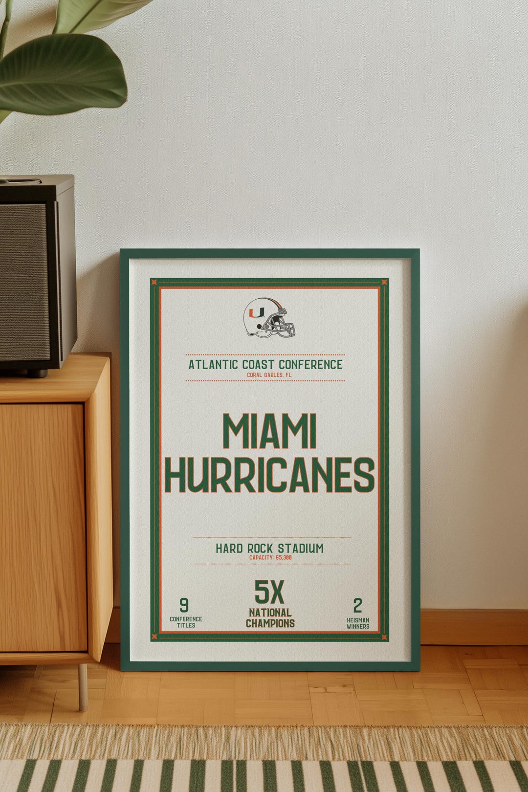 Miami Hurricanes Ticket Print Wall Art Miami Football Art Print Etsy — free download