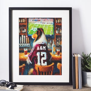 Texas A&M Art Print | Reveille Art | Reveille Print Out| TAMU Aggies Wall Art| Aggies Football Art