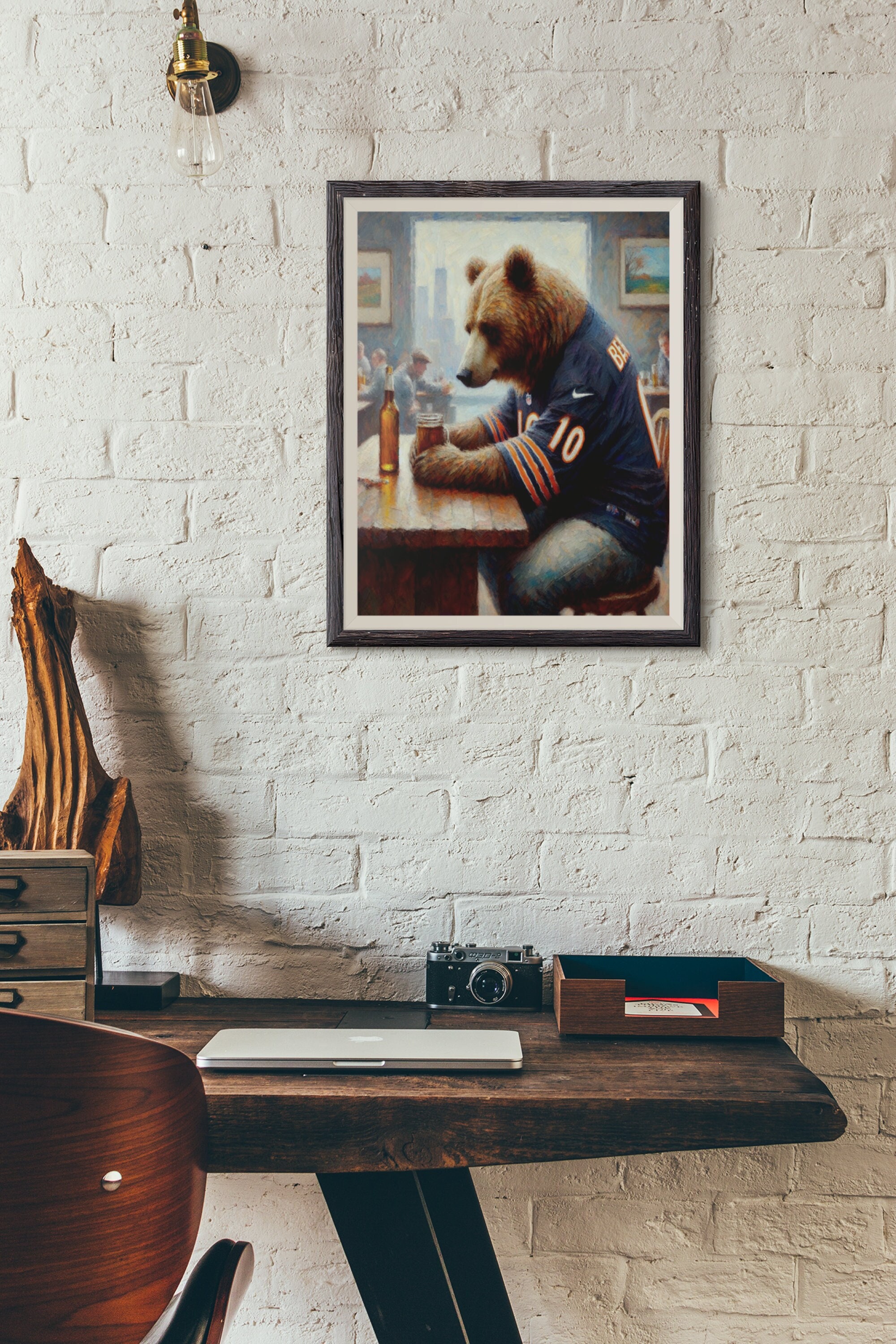 Chicago Bears Print Out | Chicago Bears Artwork | Chicago Bears, NFL, Football, Wall Art | Man Cave, Sports Bar, Apartment Wall Art
