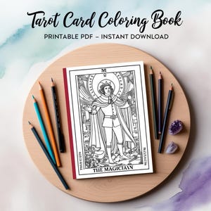 Magical Tarot Coloring Book | Anime-Inspired Major Arcana | Printable Mystical Cards | Fun & Relaxing Coloring PDF