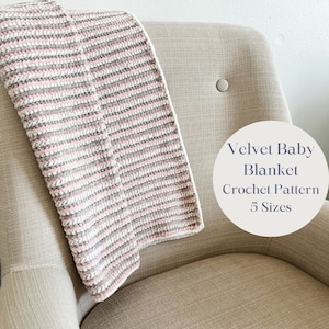Baby Blanket Crochet Pattern, Beginner Friendly Newborn Blanket Crochet Pattern, Crochet Striped Baby Blanket Pattern 5 Sizes