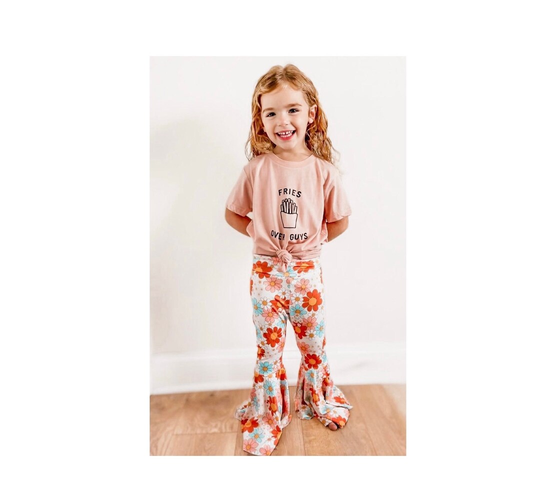 Groovy Bell Bottoms for Girls, Hippie Infant Retro Skirted Bummies