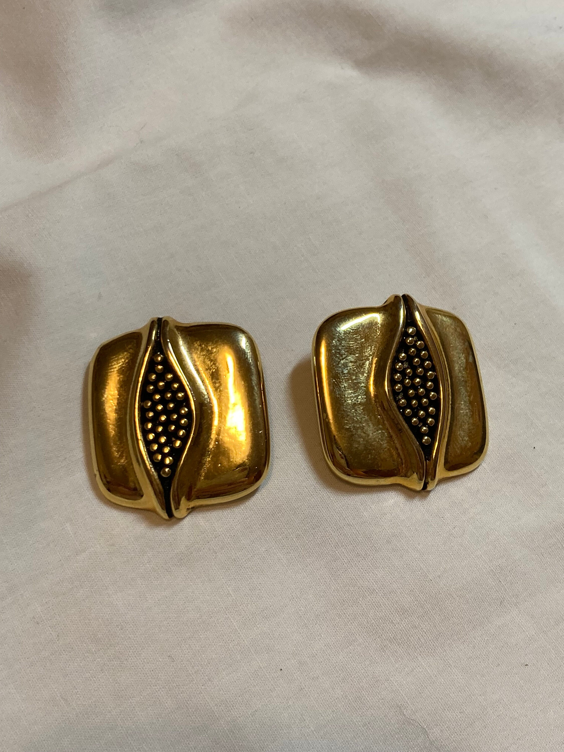 Boucles D'oreilles Clips Vintage Signées Sidney Carron - Made In France - Occasion Excellent état
