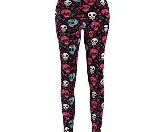 Flower Skull Pants Gym Fitness Leggings for Women XS-2XL