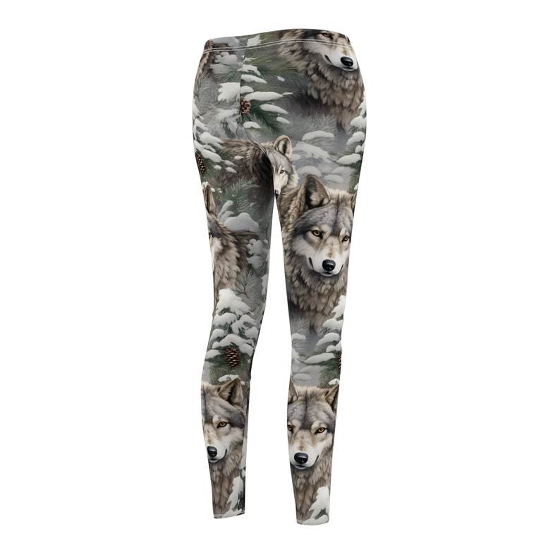 Women's Wolf Print Gift for Her Gym Fitness Leggings Pants image 5