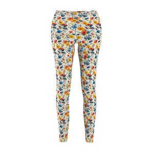 Spring Flower Leggings | Vibrant Gym Yoga Pants | Floral Activewear S-2XL