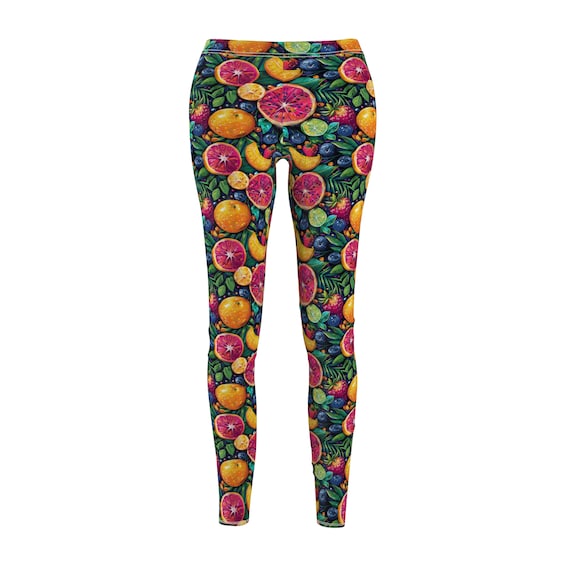 Summer Fruit Leggings Fun Fruity Gym Yoga Pants Tropical Activewear S 2XL Etsy