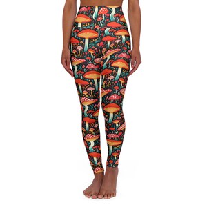 Mushroom Gym Leggings For Women S-2XL Fitness Activewear Highwaist Yoga Pants