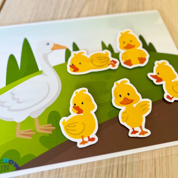 Five Little Ducks Printable Visual Matching Activity. Circle Time Props. Songs. Nursery Rhymes. Digital Download.