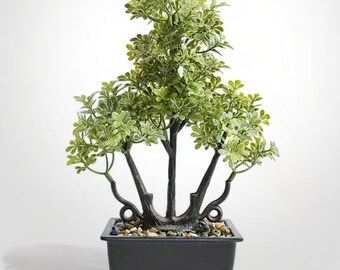 Künstlicher Bonsai-Baum Realistische Gefälschte Zen-Faux für Schreibtisch Regal Wohnzimmer Japanisch Dekor