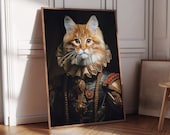 Custom Royal Pet Portrait: Renaissance Style Painting, Pet Memorial Gift