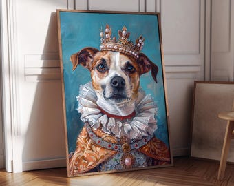 Custom Renaissance Pet Portrait: Royal Dog or Cat Art Gift