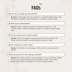Peut inclure: FAQ sur les portraits d'animaux personnalis&eacute;s. L'artiste peint chaque portrait &agrave; la main sur une tablette Wacom et propose un t&eacute;l&eacute;chargement num&eacute;rique, une toile encadr&eacute;e sur un cadre en bois de 3,2 cm, une toile encadr&eacute;e ou une affiche de qualit&eacute; mus&eacute;e.