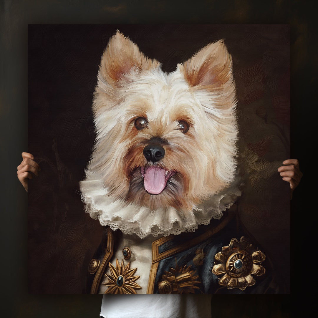Custom Regal Pet Portrait, Royal Dog Painting Canvas, Pet Lovers Gift ...