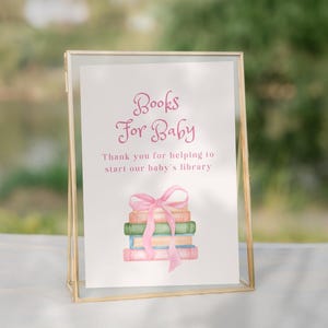 10 Pink Bow Signs for Girls Baby Shower, Minimalist Baby Shower Pink Watercolor Ribbon Blush Pink, Coquette Bows, Sprinkle