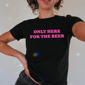Only Here for the Beer Baby Tee Y2K / 90s Style, 2000s, Cropped Tee, 00s Fashion, 2024 Euros, Football Fan T-Shirt