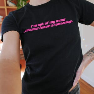 I&#39;m Out of my Mind Baby Tee , 90s / Y2K Style, 2000s Aesthetic, Cropped T-Shirt, Coquette, Iconic, Unhinged, Funny Meme Slogan