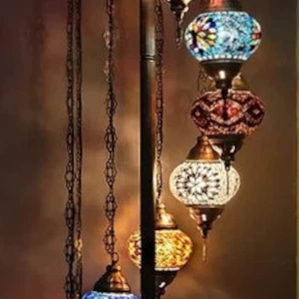 Türkische marokkanische handgefertigte Stehlampe. Kostenloser Versand und Glühbirne als Geschenk zu Ihrem Kauf