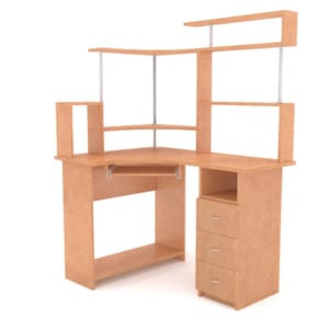 Computer desk.Gaming.Office furniture.Chrome elements.PC desk.3D model.Visualization.Interior.Modern design.Ergonomics.Loft style/High-tech
