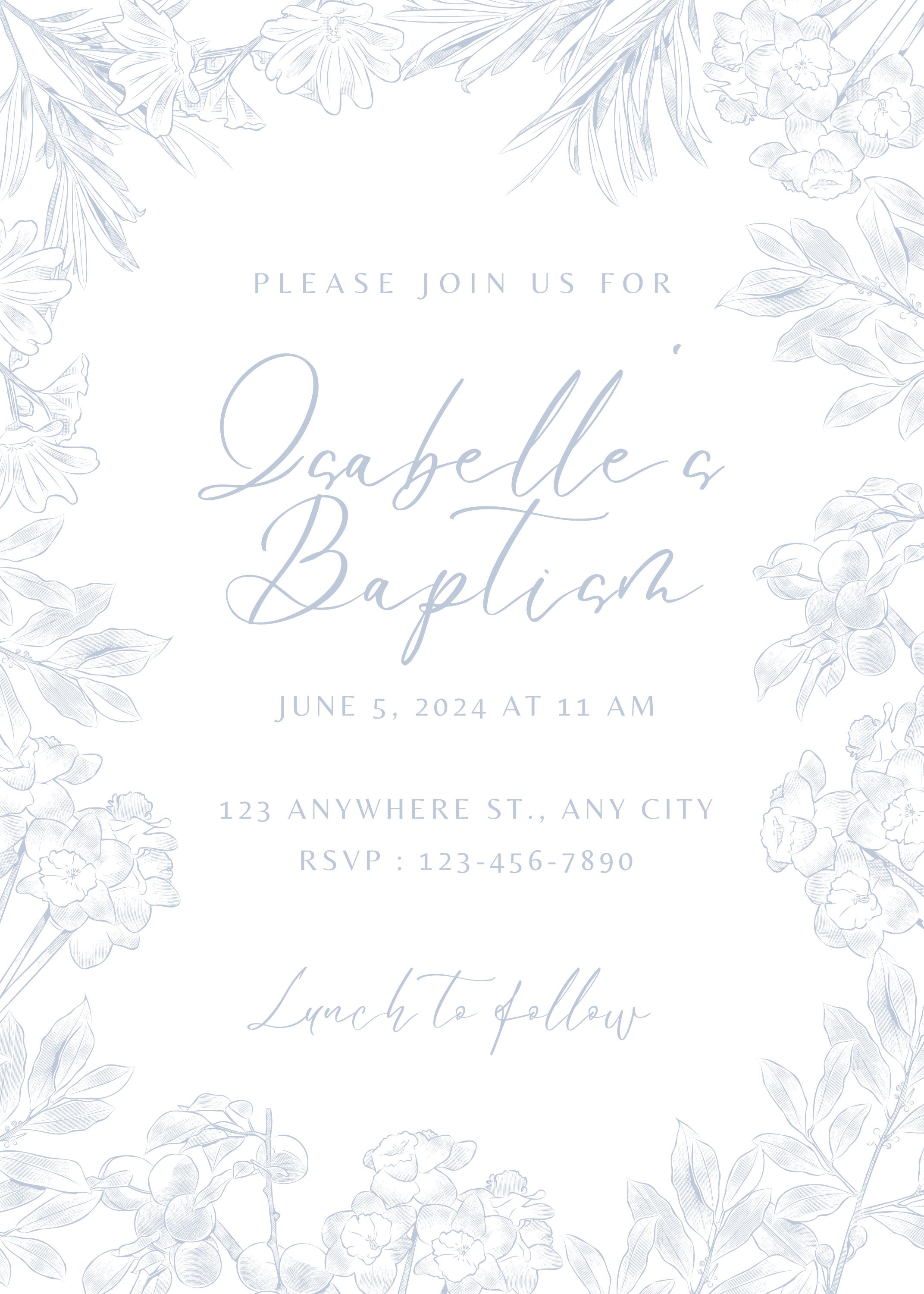 LDS Baptism Invitation Template for Baptism Day Custom Invitation LDS ...