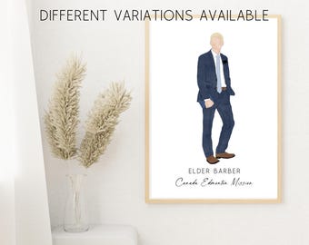 LDS Missionary Watercolor Art: Personalized Book of Mormon Gift (Digital Download)
