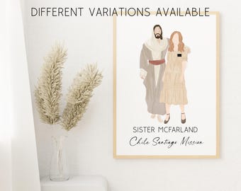 Acuarela de Jesucristo, misionero SUD - Regalo personalizado (descarga digital)