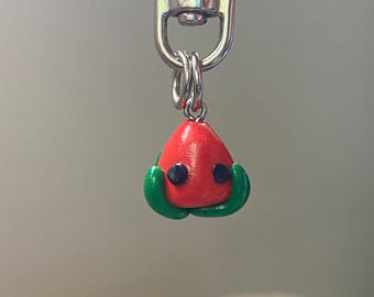 Erdbeeren Charm Anhänger | Fimo Anhänger für Ohrringe | Charm für Halskette | Süßer Charm für Kindle | Handgemachte Ton Schlüsselanhänger Charme