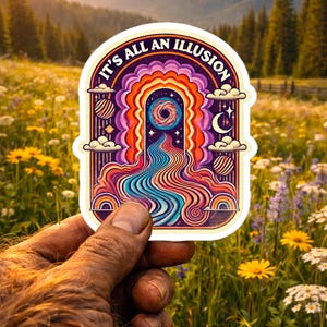 It’s All an Illusion Sticker – Trippy Portal Vinyl Decal