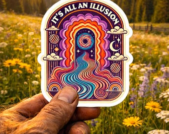 It’s All an Illusion Sticker – Trippy Portal Vinyl Decal