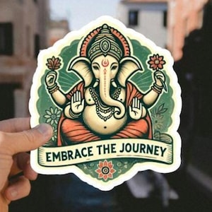 Autocollant Ganesh. Ganesh. Citations. Énonciations. Méditation. Mantra. Cadeau pour prendre soin de vous. Vinyle. Autocollants sans bulles. Nouvel âge. Guérison. Zen. Éléphants.