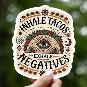 Pegatina de taco. Frases. Respira. Meditación. Mantra. Regalo de cuidado personal. Vinilo. Pegatinas sin burbujas. Nueva era. Unisex. Curación. Cuidado personal.