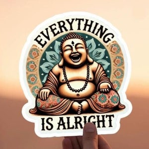 Adesivo de Buda. Provérbios. Respire. Meditação. Mantra. Presente de autocuidado. Vinil. Adesivos sem bolhas. Nova Era. Unissex. Cura. Citações. Zen.