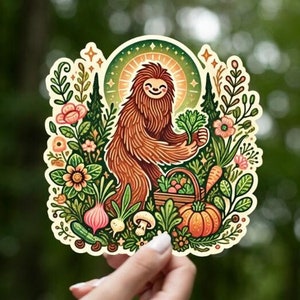 Leuke sticker. Grote voet. Vinyl. Luchtbellenvrije stickers. Tuinieren. Groenten. Nieuwe tijd. Uniseks. Flora. Planten. Boom. Bloemen. Genezing. Zelfzorg