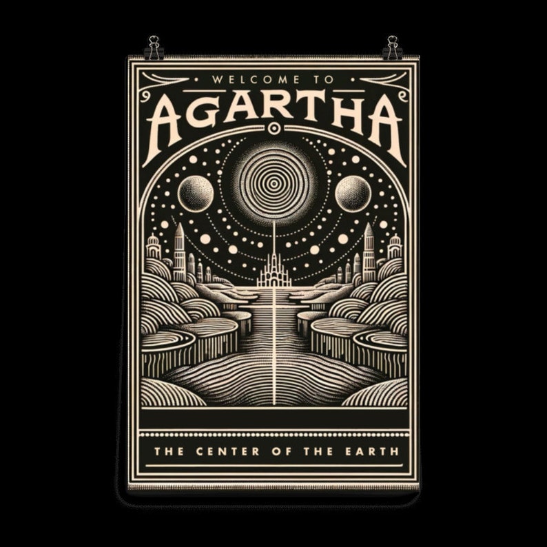 Agratha Poster. Center of the Earth. Wall Art. Poster. Gift for Men