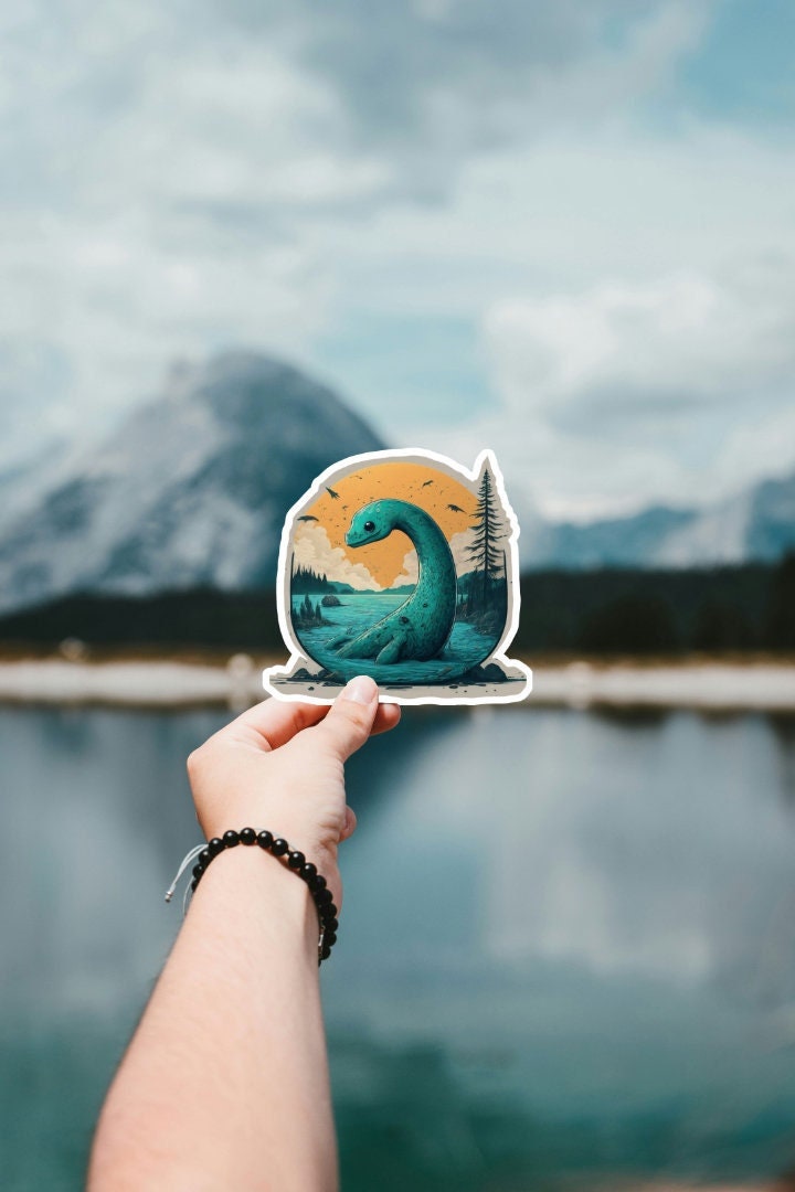 Loch Ness Monster Sticker. Boho. Sticker. Stickers. Gift For Her. Stickers for Water Bottles. Stickers for Laptops. Crystals. Vinyl Sticker.