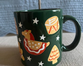 Waechtersbach Dancing Gingerbread Cookies Green Coffee Mug Germany