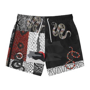 Camo slangenprint zwembroek, zomershort, zwemstrandfeest zomeruitje essentieel, fantastische herenbovenkleding voor overdag of 's avonds