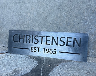 Custom Metal Name Sign Porch Sign Last Name Sign Rectangle