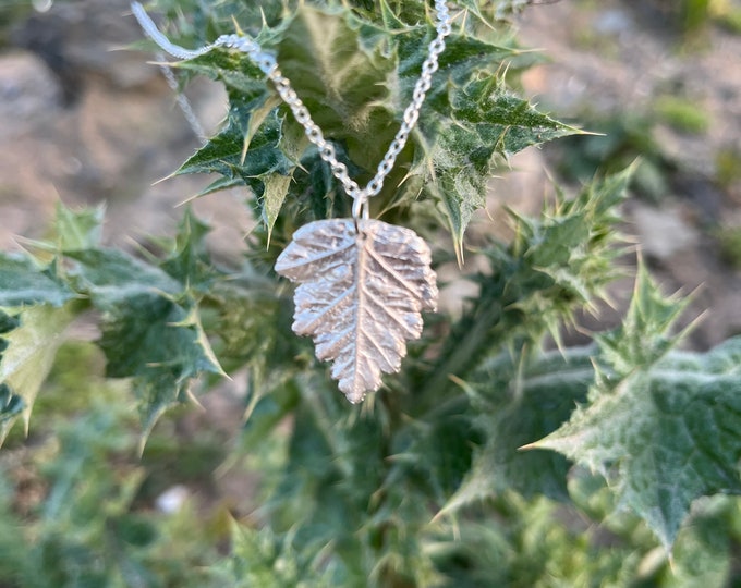 Beautiful silver leaf necklace from a real leaf, found in nature
