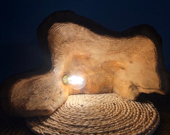 Wooden table lamp - Wooden shell