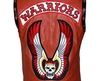 The Warriors Handmade Movie Stylish Vest Leather Bike Riders Halloween Costume Warriors Waistcoat classic movie coney island