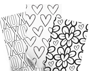 Simple Valentine's Day Coloring Sheets