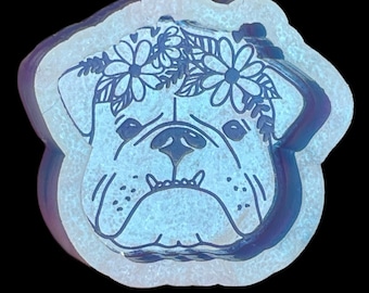 Bulldog floral silicone mould