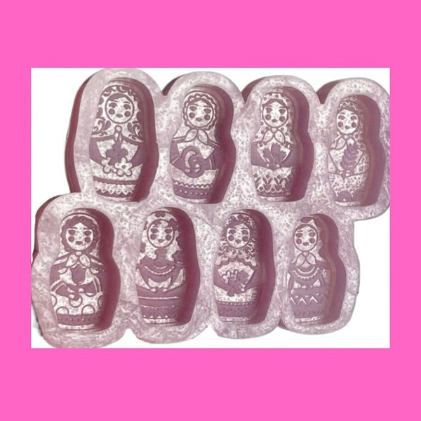 Russian doll silicone mould for wax melts, resin & food safe