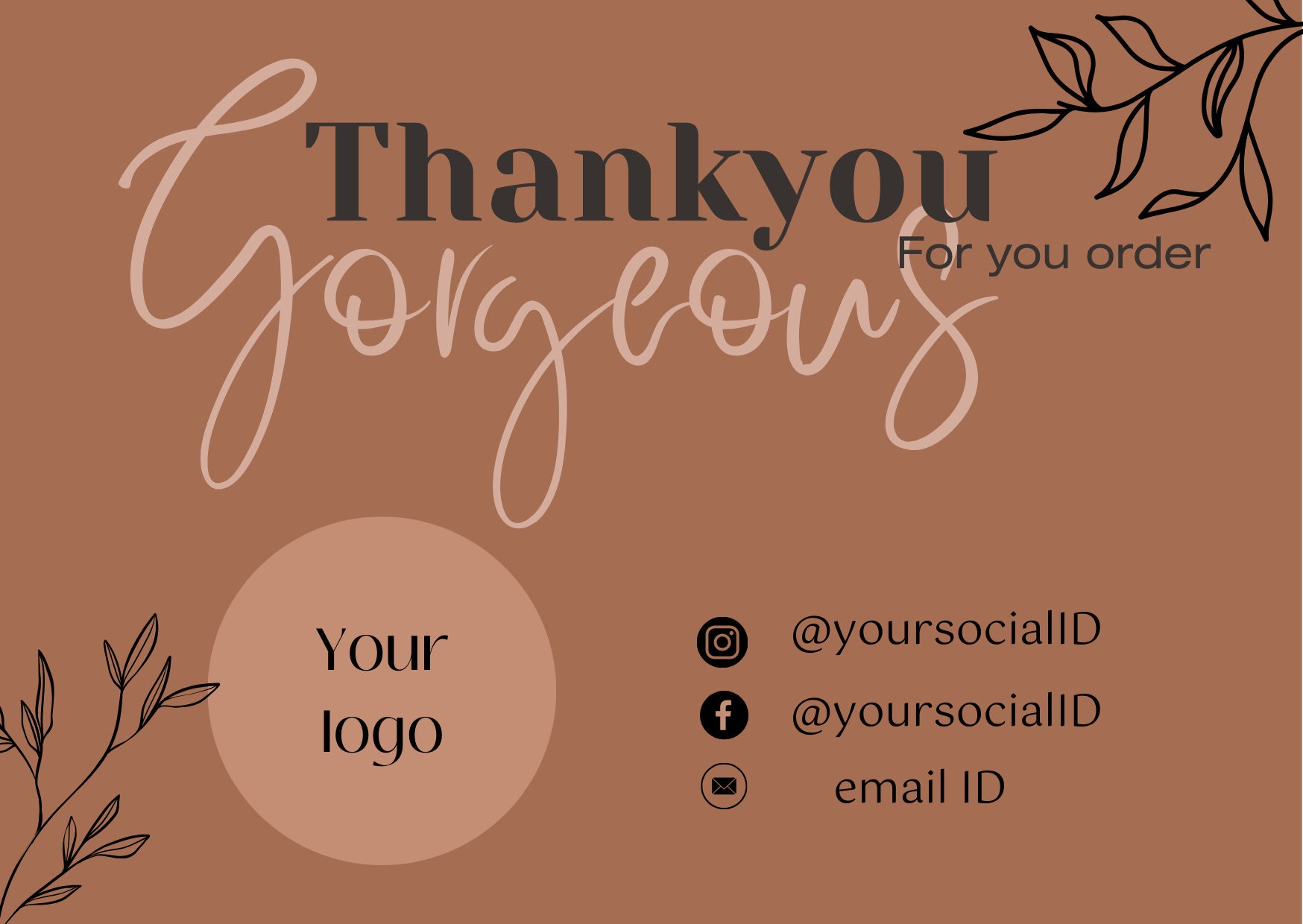 Editable and Printable Thankyou Card || Thankyou Card for Small ...