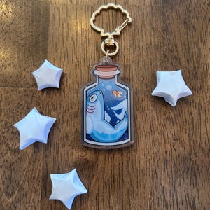 Fish Bottle Legend of Zelda Inspired Keychain Charm Fish in a Bottle Shaker Charm