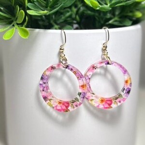 Valentine's Day Hoop Dangle Earrings