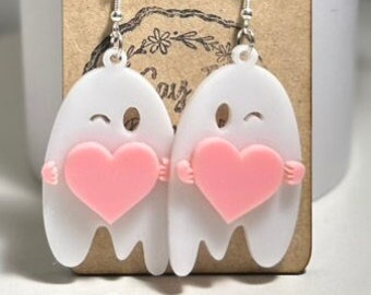 Ghost Valentines Drop Dangle Earrings