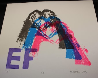 Neon EF Electric Forest Heart Hands-zeefdruk
